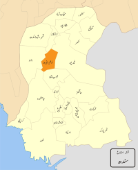 Map of Sindh with Naushahro Feroze District (نوشهرو فیروز) highlighted