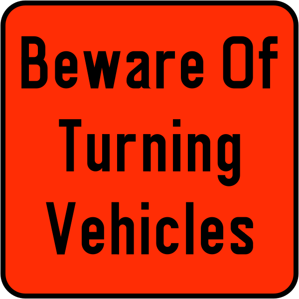 File:Singapore road sign - Informatory - Beware of turning vehicles - Unofficial.svg