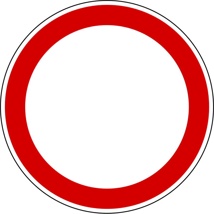 Дорожный знак пустой круг. Запрещающие знаки дорожного движения. Знак 3.2 ПДД. Знак движение запрещено. Дорожные знаки круглые.