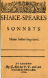 Strona tytułowa pierwszego wydania sonetów Shakespeare’a