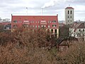 Blick auf den Kirchturm von St. Marien, von der Kirche Zur frohen Botschaft