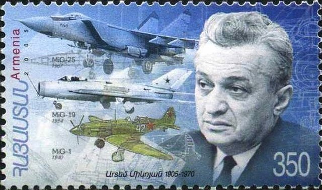 Mikoyan on a 2005 stamp of Armenia