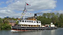 The Danny on the Manchester Ship Canal Steamboat Daniel Adamson under way in the Manchester Ship Canal (2017).jpg
