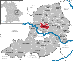 Läget för Steinach i Landkreis Straubing-Bogen