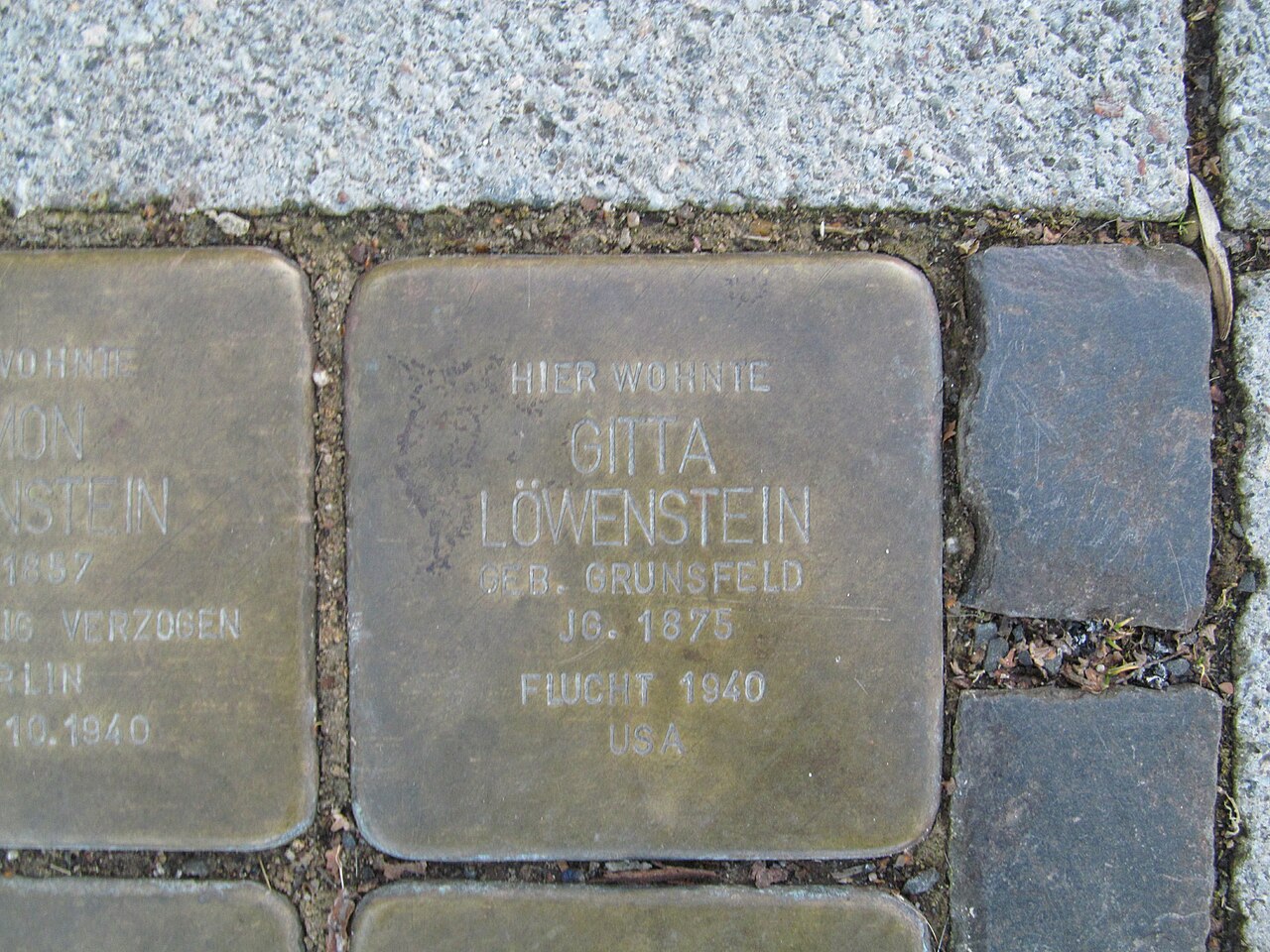 Stolperstein Gitta Löwenstein, 1, Bahnhofstraße 31, Wabern, Schwalm-Eder-Kreis.jpg