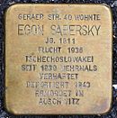 Stolperstein for Egon Sabersky, Geraer Straße 40, Weida.jpg