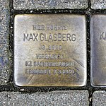 Stumbling stone for Max Glasberg, Bahnhofstrasse 73, Döbeln.JPG