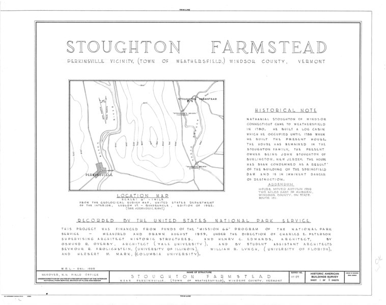 File:Stoughton Farmstead, On North Branch of Black River (moved to VT, Amsden vicinity), Perkinsville, Windsor County, VT HABS VT,14-PERK.V,3- (sheet 1 of 2).tif