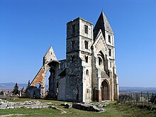 The remains of the Premontre monastery church of Zsambek, built between 1220 and 1235. Sudika Zsambek rom 1.jpg