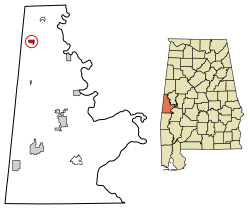 Местоположение Гейгера в округе Самтер, штат Алабама. 