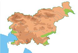 Szlovénia domborzati térképe
