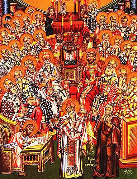 A depiction of the Council of Nicaea in AD 325, at which the Deity of Christ was declared orthodox and Arianism condemned