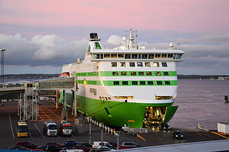 Fast Ro-Pax ferries, like MS Star, have notable CO2 emissions. Tallink Star in 2013.JPG