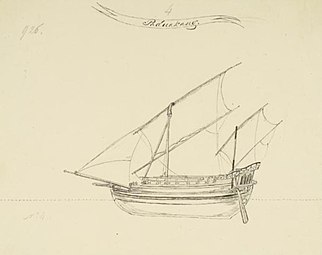Gambar sebuah paduakang, sekitar tahun 1821–1828.