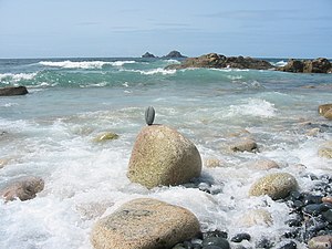 The Brisons from Porth Nanven in Cornwall, UK