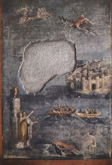 Ikarov pád, antická freska z Pompejí, asi 40-79 po Kr.