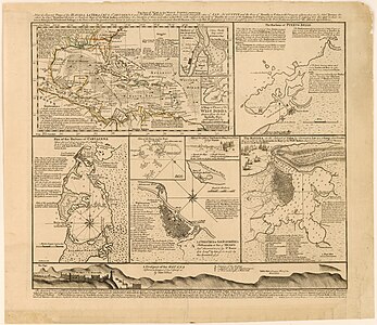 English propaganda pamphlet with maps of the Caribbean