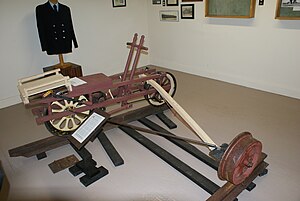 Håndvogn med kombineret drev på Saskatchewan Railway Museum, Canada. [Komm 1]