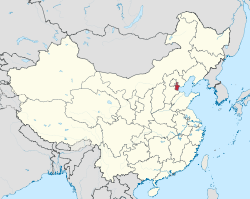 Местоположение муниципалитета Тяньцзинь в Китае 