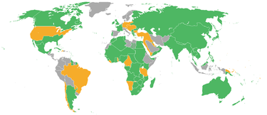 The Confederate States and Allied Powers (green) of World War I vs. the United States and Central Powers (yellow). Results: the United States and German Empire are the dominant regional great powers; the resulting reparations and annexation of sovereign territories under the Treaty of Versailles inevitably set the stage for World War II. Timeline-191 WWI.png