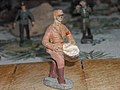 Toy soldier miniature figure produced in Germany in the 1930s old worn - Nazi drummer Sturmabteilung SA brownshirt Trommler Schlagzeuger Spielmann 01.jpg