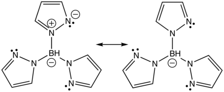 Mésomérie de l'anion tris(pyrazolyl)borate.