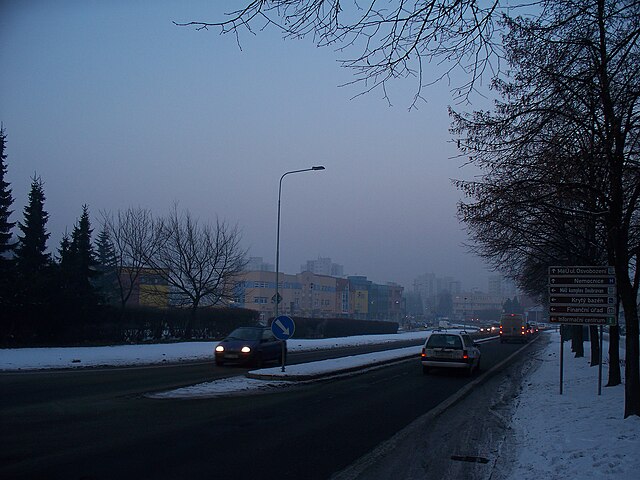 Winter smog situation in Orlová