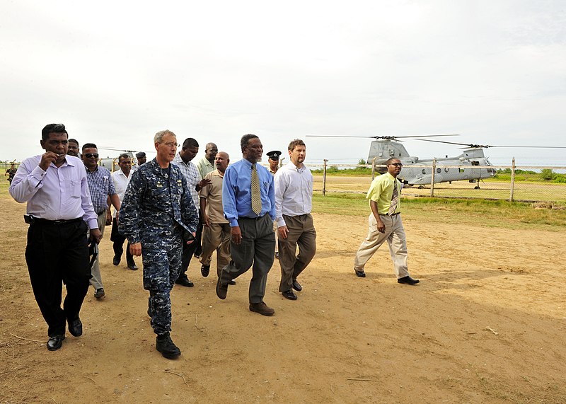 File:US Navy 101026-N-1531D-213 Capt. Thomas Negus, center left, commodore of Continuing Promise 2010, and the Prime Minister of Guyana Samuel Hinds, ce.jpg