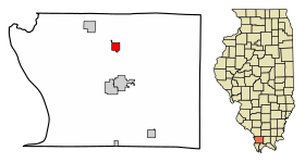 Union County Illinois Incorporated and Unincorporated areas Cobden Highlighted.svg