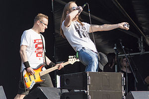 Michał Kowalczyk i gość zespołu Lostbone podczas festiwalu Ursynalia 2013