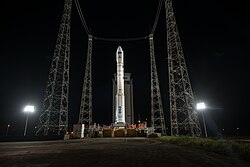 Vega hordozórakéta a Sentinel–2A műholddal