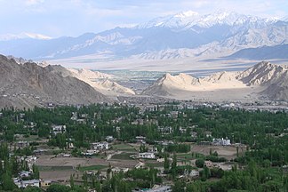 Complete view of Leh as seen from Shanti Stupa