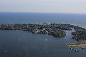 As ilhas de Toronto vistas da Torre CN.