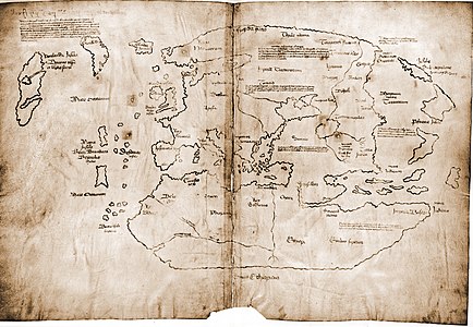 15th century Vinland Mappa Mundi, redrawn from a 13th century original