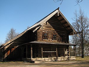 Wohnhaus/Hütte von Wasilij Arsenjewitsch Tunuzkij aus dem Dorf Pyrischtschi, Krestezki rajon