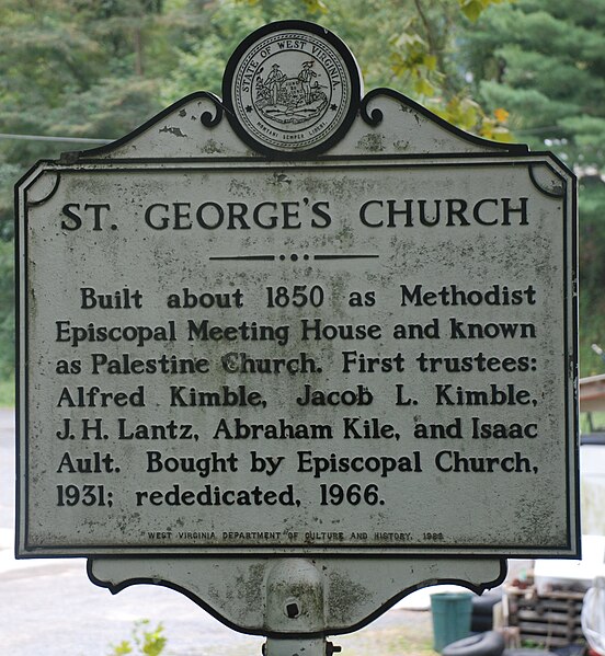 File:WV historical marker - St George Church.jpg