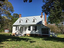 The circa 1770 Walnut Valley House, likely built by Robert Jones. Walnut Valley House April 2019.jpg