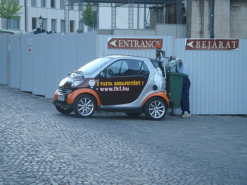 Waste car in Budapest, Buda castle, Hungary