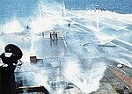 Water washdown system test on USS America (CVA-66) 1969.jpg
