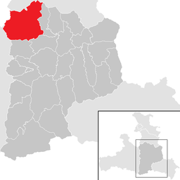 Kommunens läge i distriktet Sankt Johann im Pongau