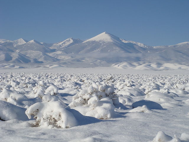Snow on the Great Basin Desert of Nevada