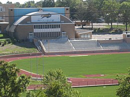 Woodbury High School football stadium Woodbury High School football field closer.jpg