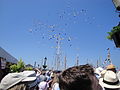 A balloon release at the opening ceremony of the Old Gaffers Festival 2012, held in Yarmouth, Isle of Wight.