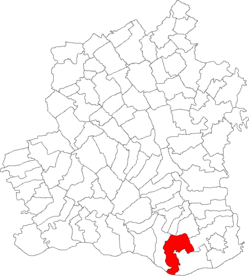 Kommunens beliggenhed i distriktet Teleorman