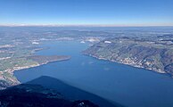 Zugersee von der Rigi, südlicher Seeteil mit Dreikantonseck im Vordergrund (2018)