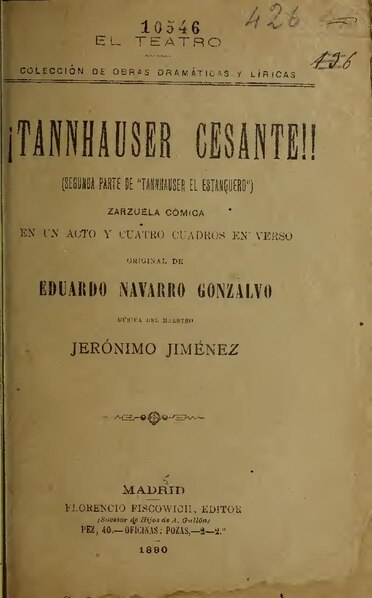 File:!Tannhauser cesante! - zarzuela cómica en un acto y cuatro cuadros, en verso (IA tannhausercesant3905gime).pdf