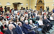 Participantes y organizadores del Congreso IBBY - 2021 en el Museo Estatal de A.S.  Pushkin.