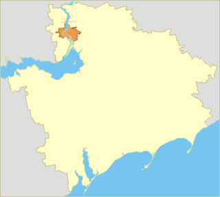 扎波羅熱州(黃色)與扎波羅熱市(橙色)