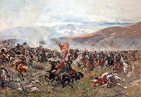 Bataille de Gandja, 1826. Franz Roubaud.  Une partie de la collection du Musée d'histoire de Bakou.