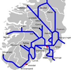 Mapa przebiegu linii kolejowej